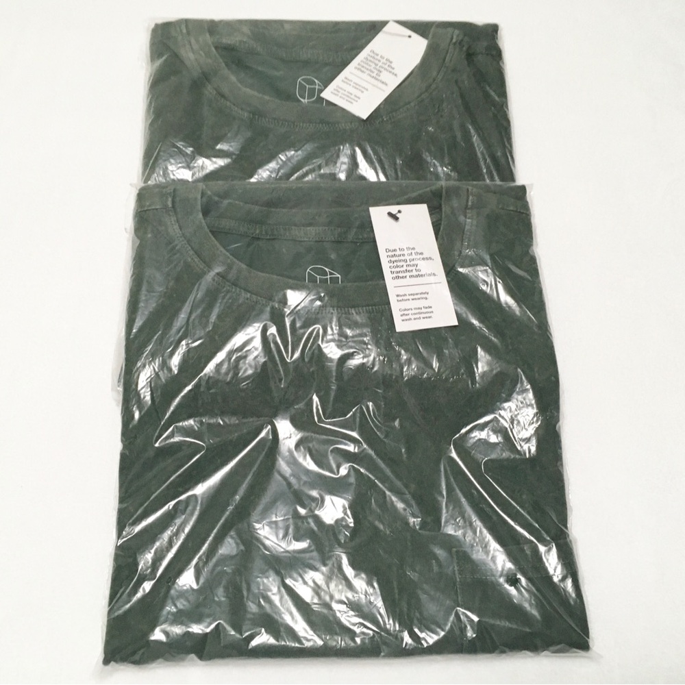 2-Original Use Men's 2XL Avocado Green Dye Wash Long Sleeve Pocket Tee T-Shirts